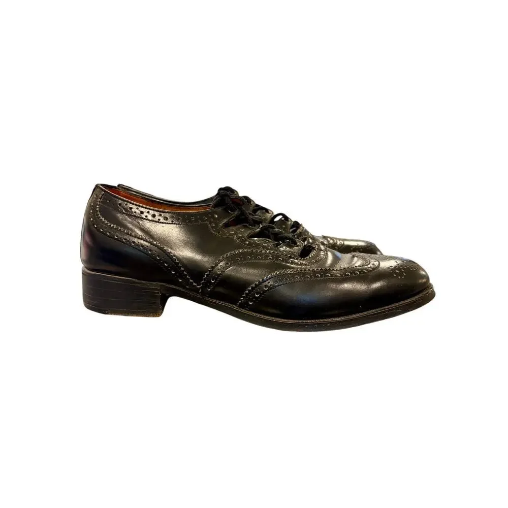 Kiltmaker Men's Ghillie Brogues Black Leather Wingtip Shoes UK 10 US 11